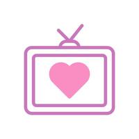 Tv love icon duotone purple pink style valentine illustration symbol perfect. vector