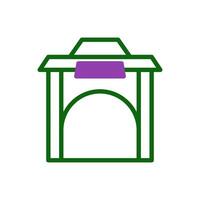 arco icono duotono verde púrpura color chino nuevo año símbolo Perfecto. vector