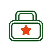 Backpack icon duotone green orange colour military symbol perfect. vector