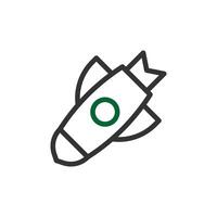 Rocket icon duocolor grey green colour military symbol perfect. vector