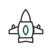 Airplane icon duocolor grey green colour military symbol perfect. vector