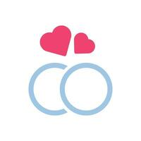 Ring love icon solid blue pink style valentine illustration symbol perfect. vector