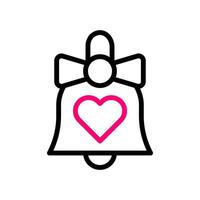 campana amor icono duocolor negro rosado estilo enamorado ilustración símbolo Perfecto. vector