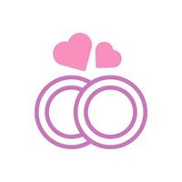 anillo amor icono duotono púrpura rosado estilo enamorado ilustración símbolo Perfecto. vector
