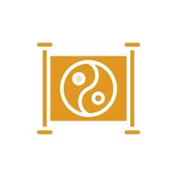 Yin and yang icon solid orange yellow colour chinese new year symbol perfect. vector