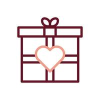 Gift love icon duocolor brown beige style valentine illustration symbol perfect. vector