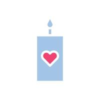 Candle love icon solid blue pink style valentine illustration symbol perfect. vector