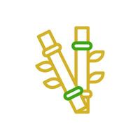 Bamboo icon duocolor green yellow colour chinese new year symbol perfect. vector