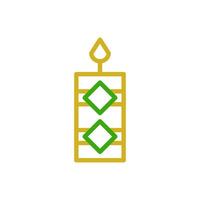 Candle icon duocolor green yellow colour chinese new year symbol perfect. vector