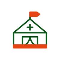 Tent icon duotone green orange colour military symbol perfect. vector