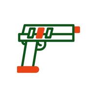 pistola icono duotono verde naranja color militar símbolo Perfecto. vector