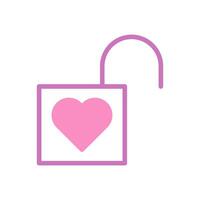 Padlock love icon duotone purple pink style valentine illustration symbol perfect. vector