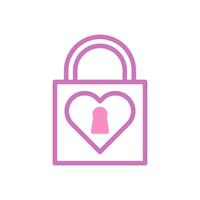 Padlock love icon duotone purple pink style valentine illustration symbol perfect. vector