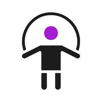 Jump rope icon solid purple black sport symbol illustration. vector