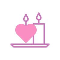 Candle love icon duotone purple pink style valentine illustration symbol perfect. vector