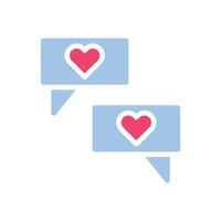 Massage love icon solid blue pink style valentine illustration symbol perfect. vector