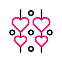 decoración amor icono duocolor negro rosado estilo enamorado ilustración símbolo Perfecto. vector