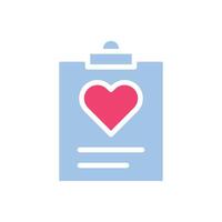 Paper love icon solid blue pink style valentine illustration symbol perfect. vector