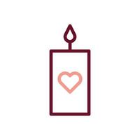 Candle love icon duocolor brown beige style valentine illustration symbol perfect. vector