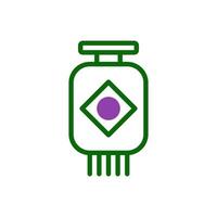 linterna icono duotono verde púrpura color chino nuevo año símbolo Perfecto. vector