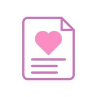 Paper love icon duotone purple pink style valentine illustration symbol perfect. vector