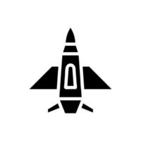 avión icono sólido negro color militar símbolo Perfecto. vector