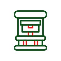 Backpack icon duocolor green red colour military symbol perfect. vector