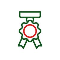 Medal icon duocolor green red colour military symbol perfect. vector