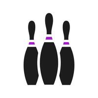 Bowling icon solid purple black sport symbol illustration. vector