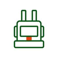Backpack icon duotone green orange colour military symbol perfect. vector