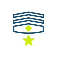 Badge icon duotone green blue colour military symbol perfect. vector