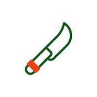 cuchillo icono duotono verde naranja color militar símbolo Perfecto. vector