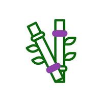 bambú icono duotono verde púrpura color chino nuevo año símbolo Perfecto. vector