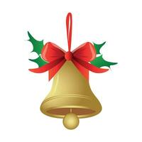 Bell Christmas attribute isolated on white background vector