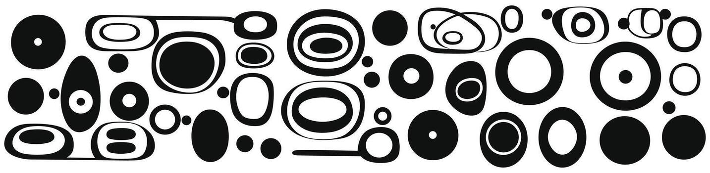 some black shapes with various shapes on them, in the style of quadratura, rounded vector