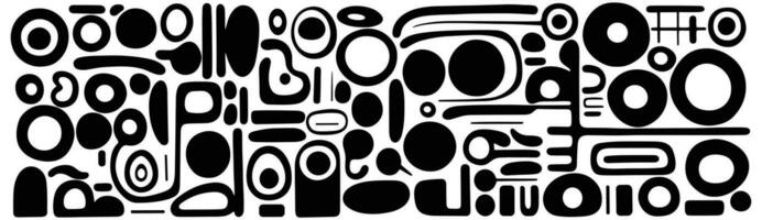 black patterns isolated on white, vector shapes dxf EPS, in the style of paul rand, shaped canvas