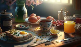 Foods realistic wallpaper photo free download, Ai Generative