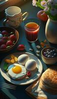 Foods realistic wallpaper photo free download, Ai Generative