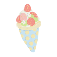 Strawberry crepe oil paint png