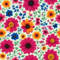 Colorful flower pattern ai generate photo