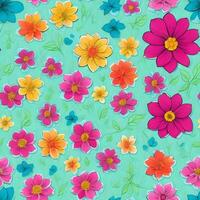 Colorful flower pattern ai generate photo