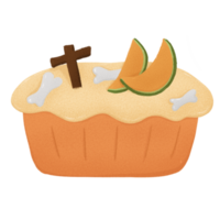 petit gâteau Halloween citrouille png