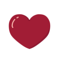 rött hjärta pixelkonst png