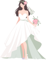 Hand Drawn beautiful and elegant wedding dress in flat style png