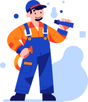 Hand Drawn Engineer or architect in flat style png