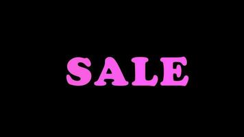 Sale sticker video on transparent background.Sale text animation