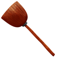 wooden broom with a long handle on a transparent background png