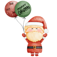 Père Noël claus en portant Noël des ballons png