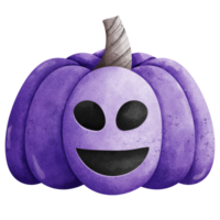 púrpura calabaza con un sonriente cara png