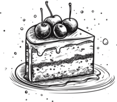 une tranche de délicieux gâteau ai génératif png